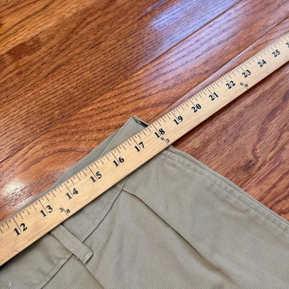 Vintage Polo Ralph Lauren Pleated Chino Pants Fits Mens 36x30 Khaki Made in USA